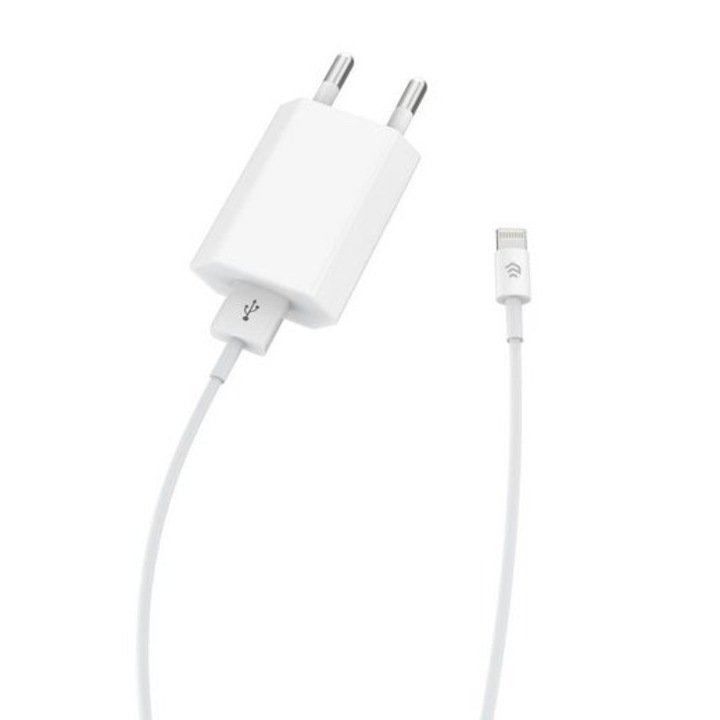 Devia töltő és kábelkészlet Apple-hez, 2.1A, Fehér
