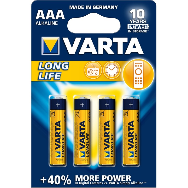 Elem, AAA mikro, 4 db, VARTA "Longlife"