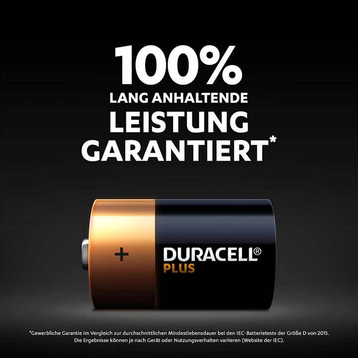Baterii Duracell Plus D (4 buc, D)