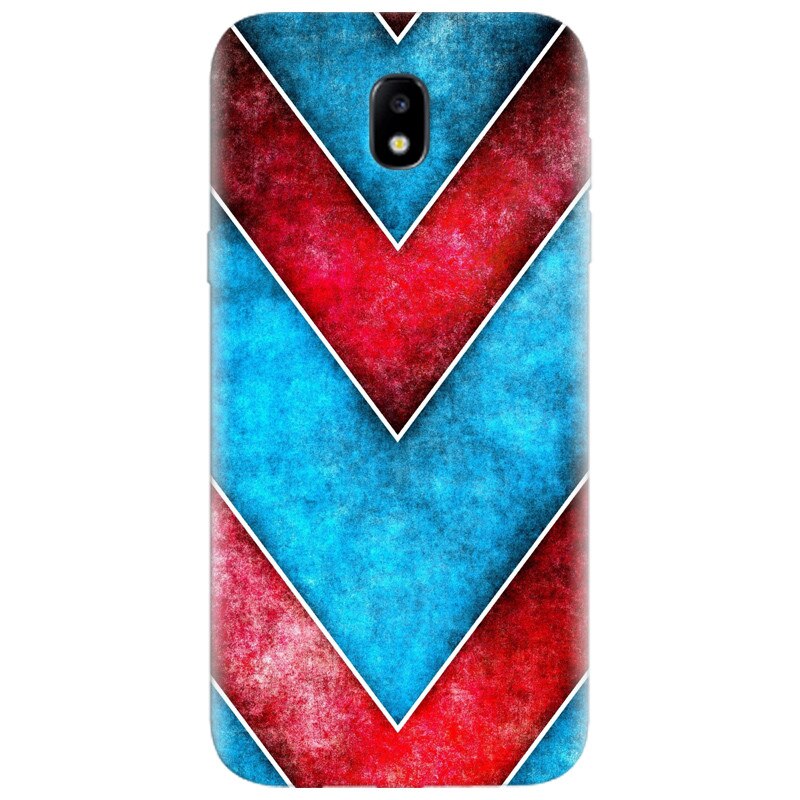 Husa silicon pentru Samsung Galaxy A7 2017, Blue And Red Abstract