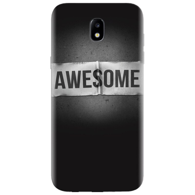 Husa silicon pentru Samsung Galaxy A7 2017, Awesome Label Dark