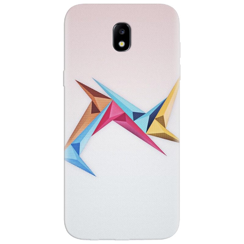 Husa silicon pentru Samsung Galaxy A7 2017, Abstract Minimalistic Colors Triangles