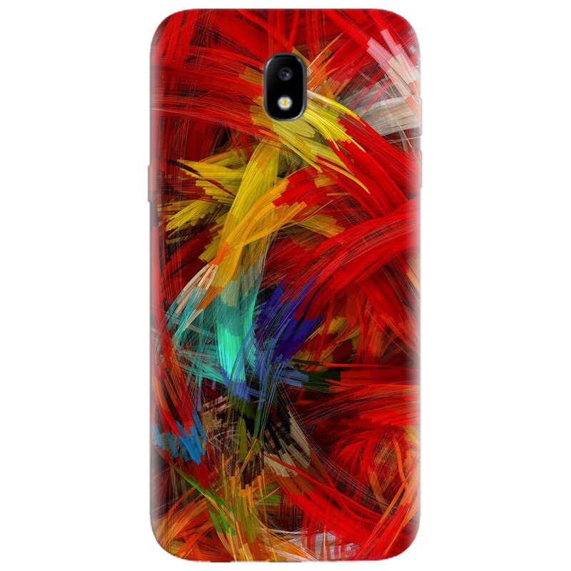 Husa silicon pentru Samsung Galaxy A7 2017, Colorful Digital Painting Strokes