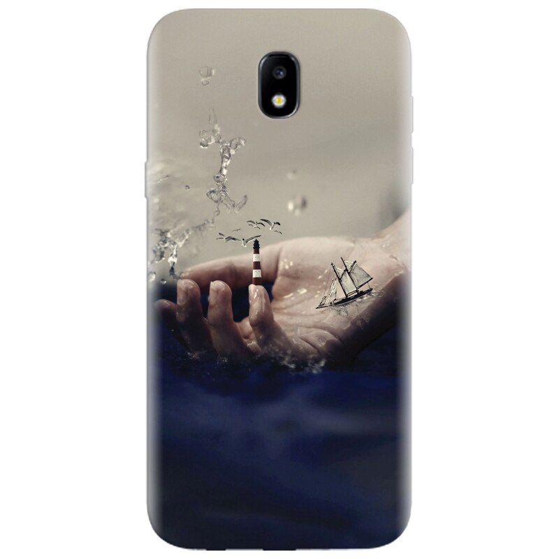 Husa silicon pentru Samsung Galaxy A7 2017, 3D Hand Ocean Render