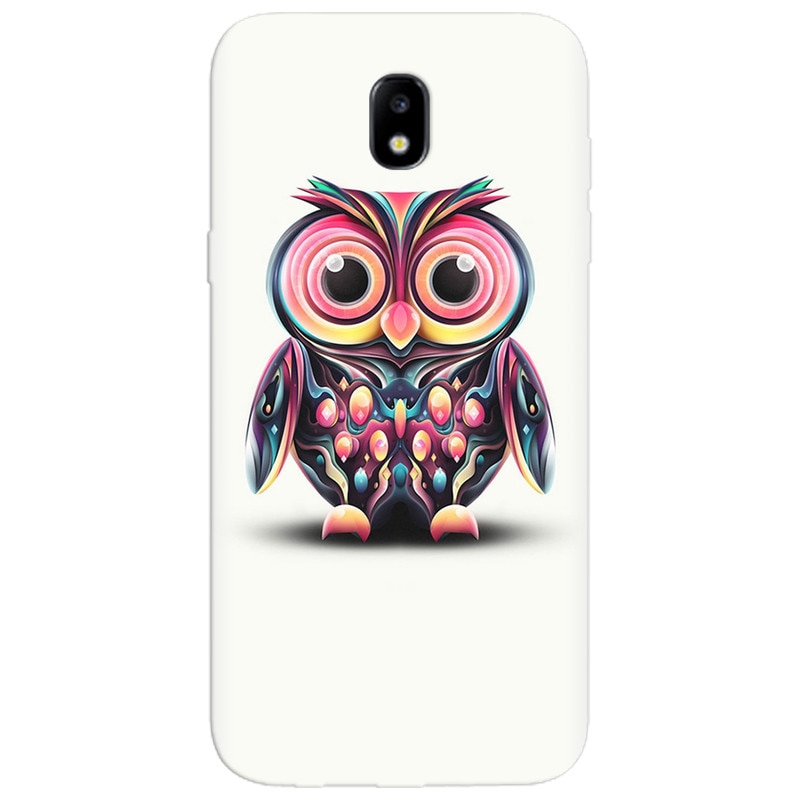 Husa silicon pentru Samsung Galaxy A7 2017, Colorful Owl Illustration