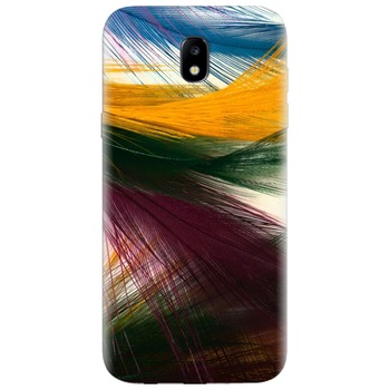 Husa silicon pentru Samsung Galaxy A7 2017, Colorful Peacock Feathers Husa silicon pentru Samsung Galaxy A7 2017, Colorful Peacock Feathers