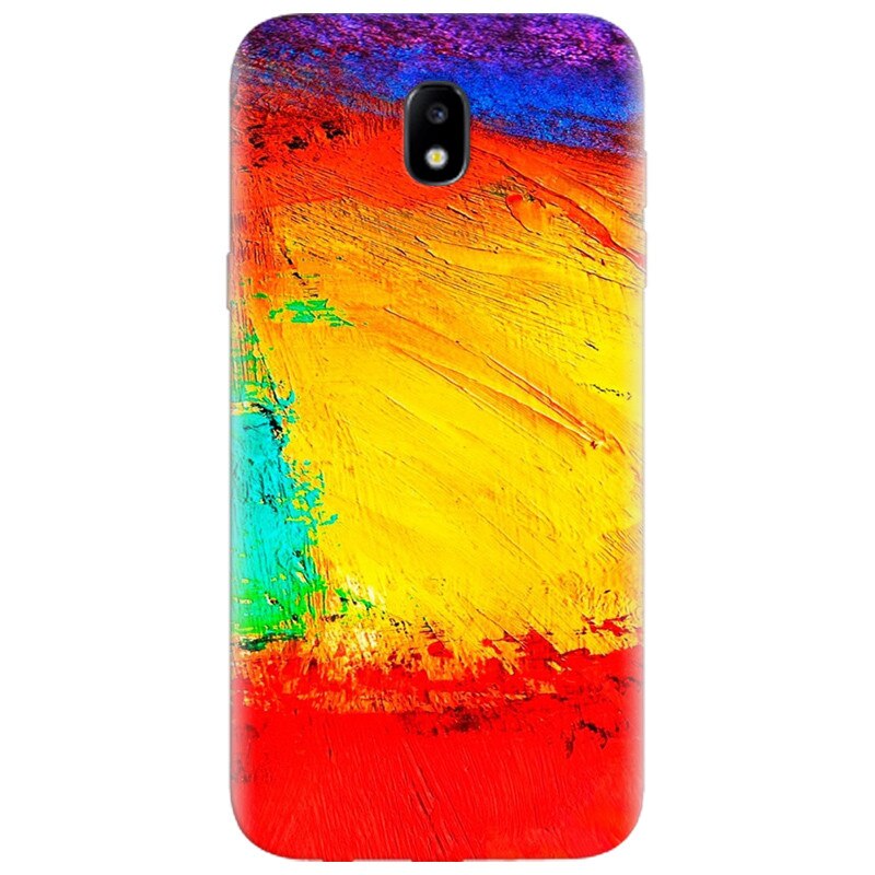 Husa silicon pentru Samsung Galaxy A7 2017, Colorful Dry Paint Strokes Texture