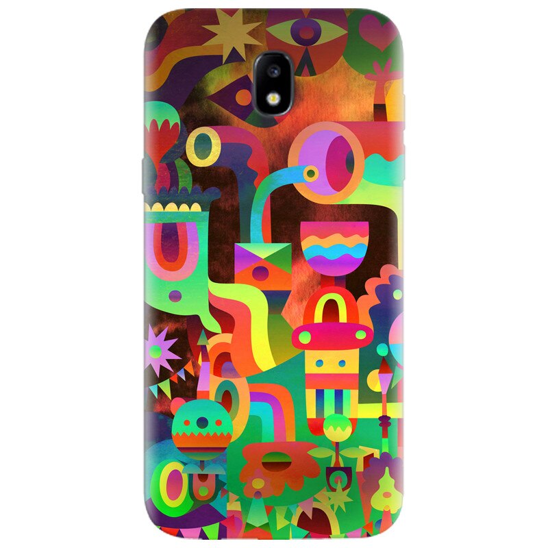 Husa silicon pentru Samsung Galaxy A7 2017, Abstract Colorful Shapes