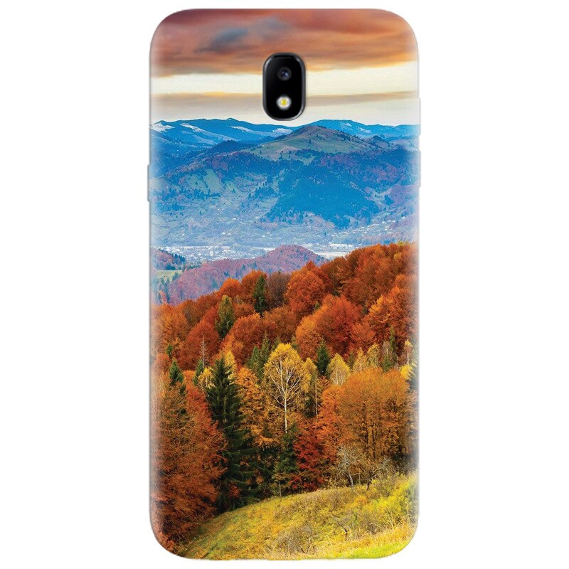 Husa silicon pentru Samsung Galaxy A7 2017, Autumn Mountain Fall Rusty Forest Colours