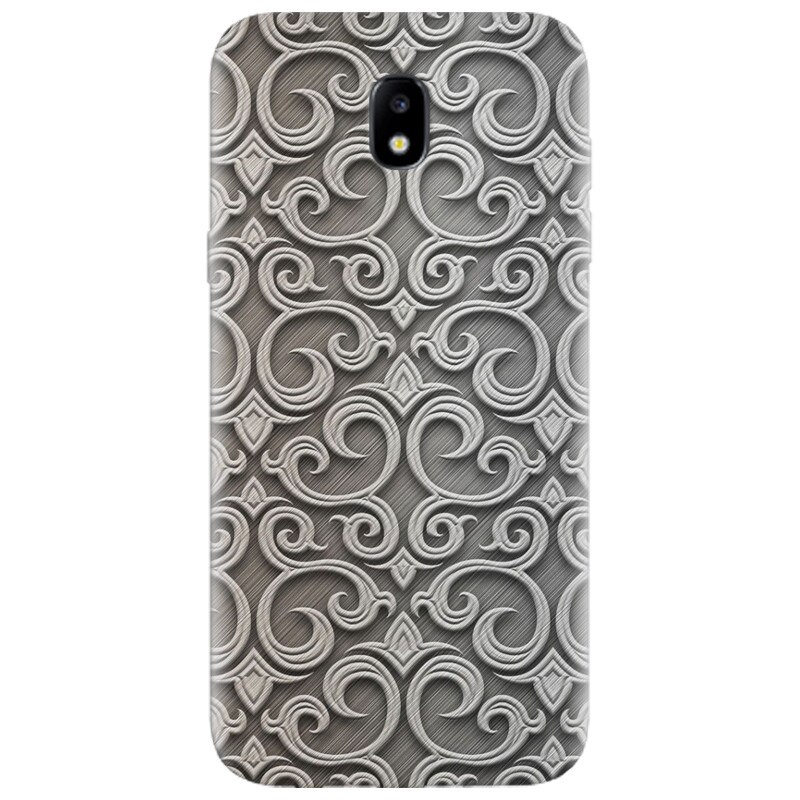 Husa silicon pentru Samsung Galaxy A7 2017, Baroque Silver Pattern