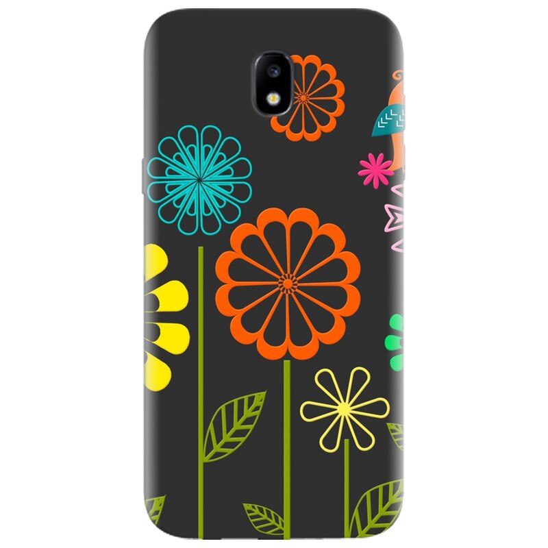 Husa silicon pentru Samsung Galaxy A7 2017, Colorful Spring Birds Flowers Vectors