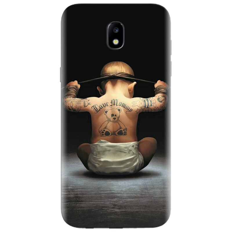 Husa silicon pentru Samsung Galaxy A7 2017, Body Builder Cute Baby Tattoo