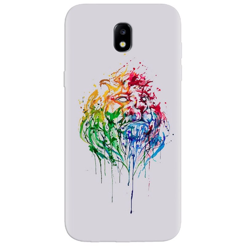 Husa silicon pentru Samsung Galaxy A7 2017, Paint Illustration Lion Head