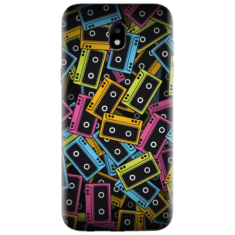 Husa silicon pentru Samsung Galaxy A7 2017, Audio Cassette Color Vector
