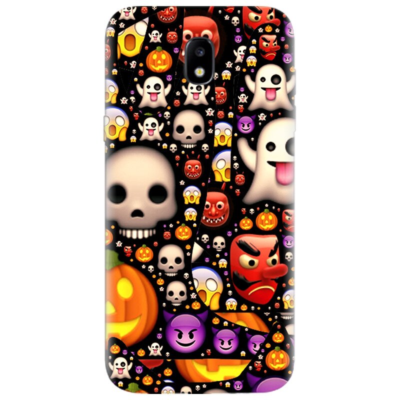 Husa silicon pentru Samsung Galaxy A7 2017, Emoji Mess