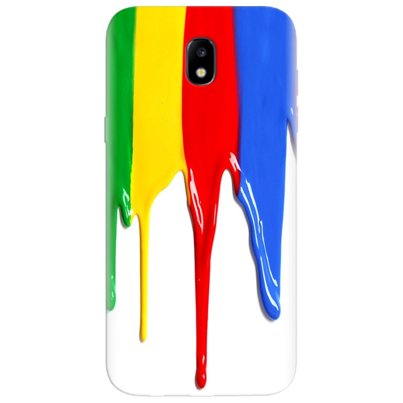 Husa silicon pentru Samsung Galaxy A7 2017, Dripping Colorful Paint
