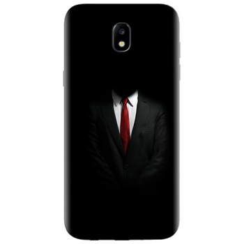 Husa silicon pentru Samsung Galaxy A7 2017, Mystery Man In Suit Husa silicon pentru Samsung Galaxy A7 2017, Mystery Man In Suit