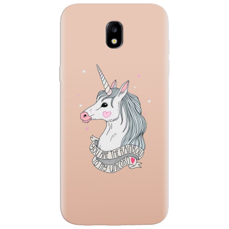 Husa silicon pentru Samsung Galaxy A7 2017, Cute Rose Gold