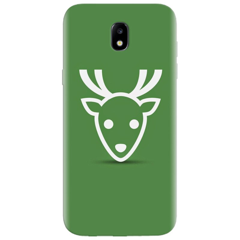 Husa silicon pentru Samsung Galaxy A7 2017, Minimal Reindeer Illustration Green