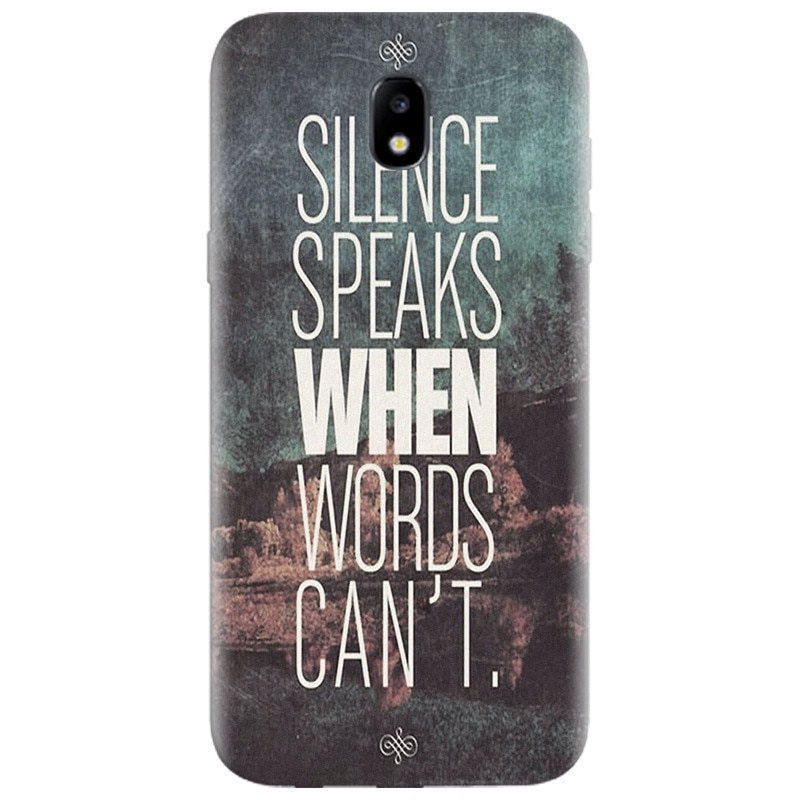 Husa silicon pentru Samsung Galaxy A7 2017, Silence Speaks When Word Cannot