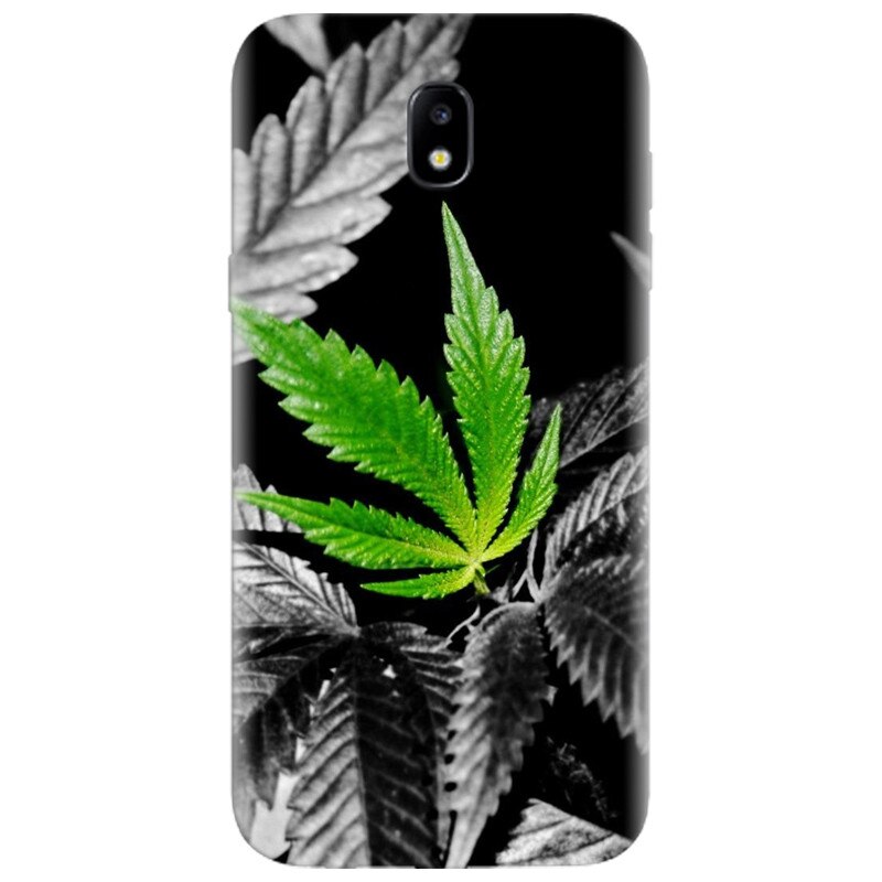 Husa silicon pentru Samsung Galaxy A7 2017, Trippy Pot Leaf Green