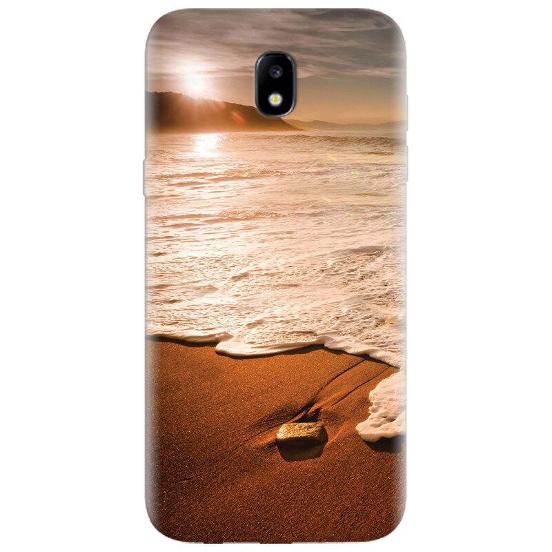 Husa silicon pentru Samsung Galaxy A7 2017, Sunset Foamy Beach Wave