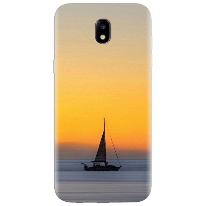 Силиконов кейс за Samsung Galaxy A7 2017, Wind Sail Boat Ocean Sunset