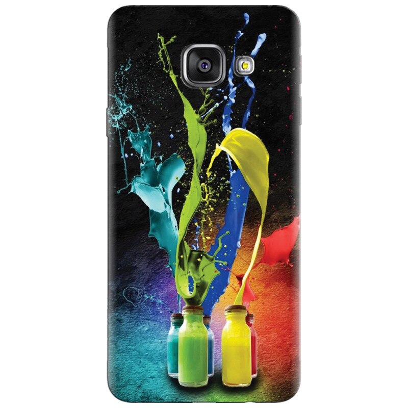 Husa silicon pentru Samsung Galaxy A7 2016, Abstract Color Bottles Splash