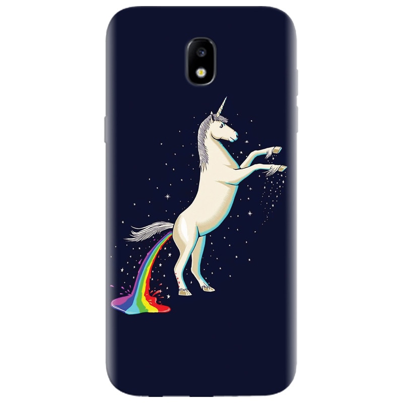 Husa silicon pentru Samsung Galaxy A7 2017, Unicorn Shitting Rainbows