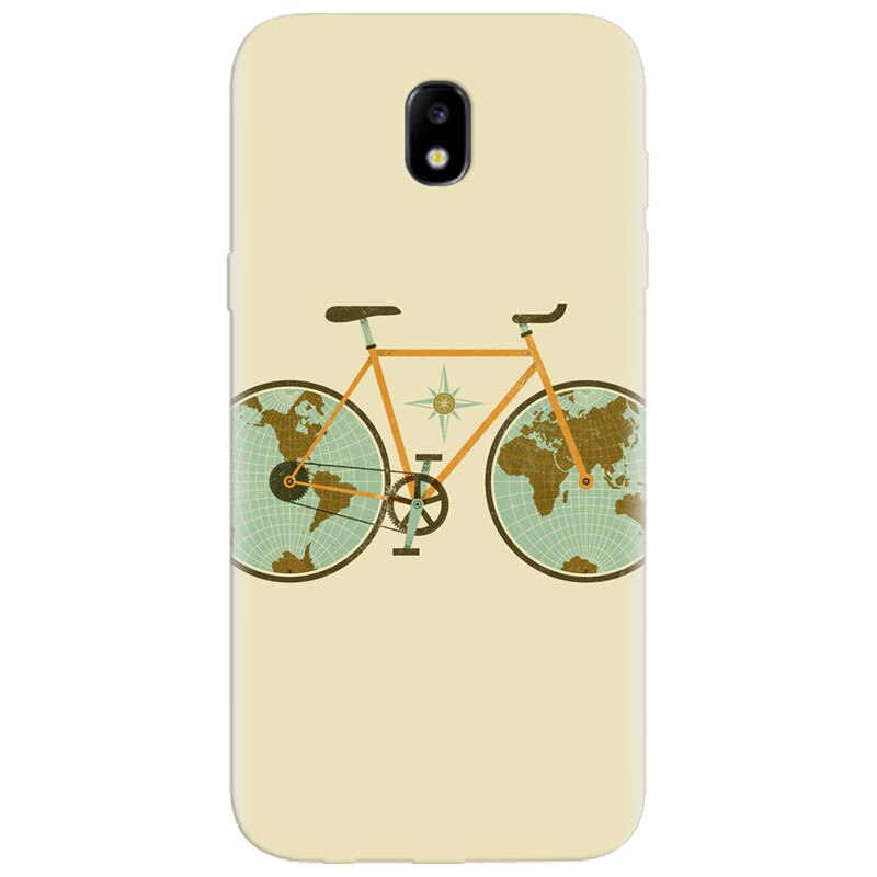 Husa silicon pentru Samsung Galaxy A7 2017, Retro Bicycle Illustration