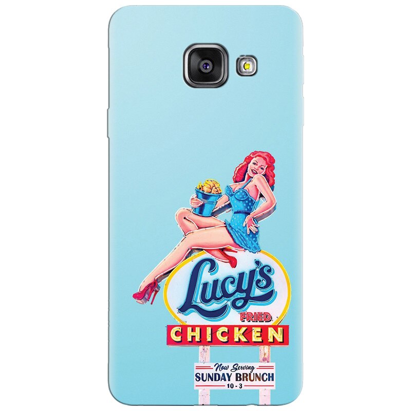 Husa silicon pentru Samsung Galaxy A7 2016, American Vintage Restaurant Sign
