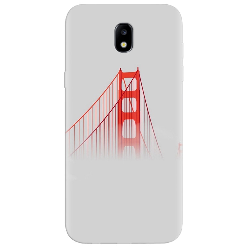 Husa silicon pentru Samsung Galaxy A7 2017, Red Bridge In Clouds