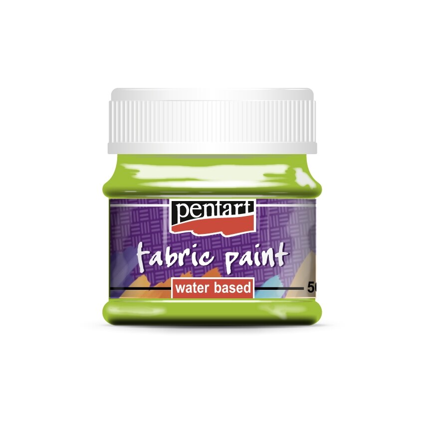 Vopsea pentru textile pe baza de apa Pentart - mere verzi, 50 ml