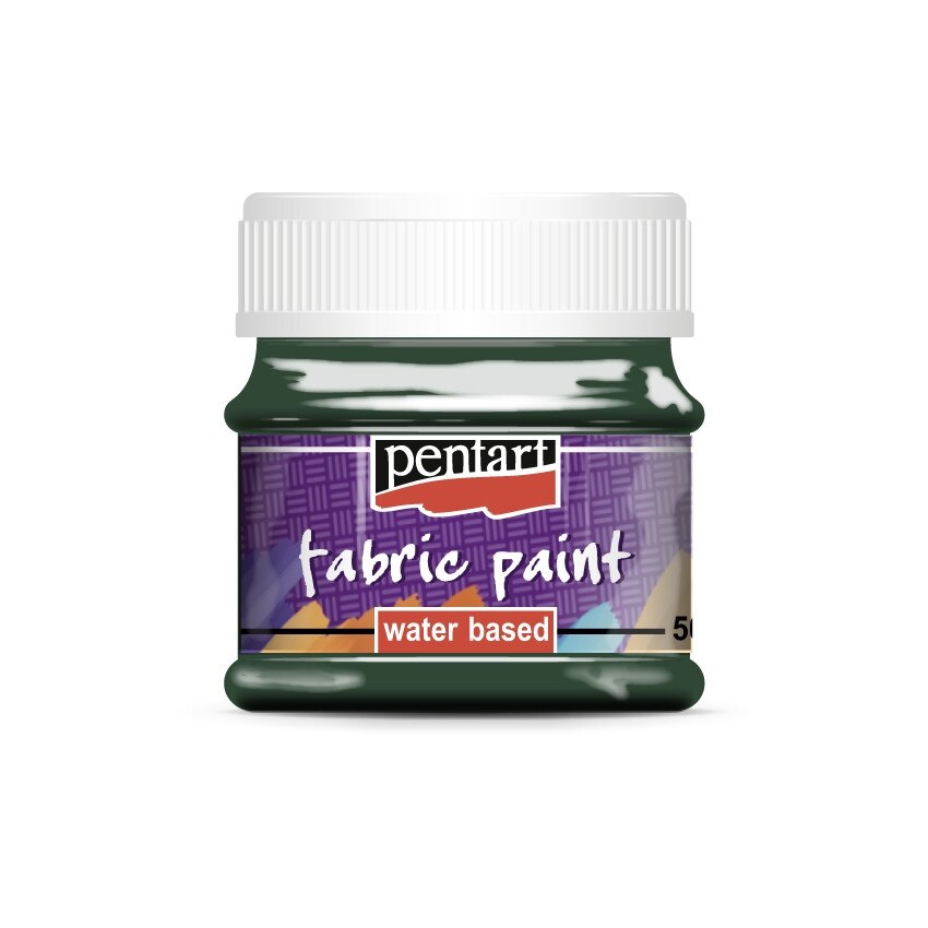 Vopsea pentru textile pe baza de apa Pentart - verde brad, 50 ml