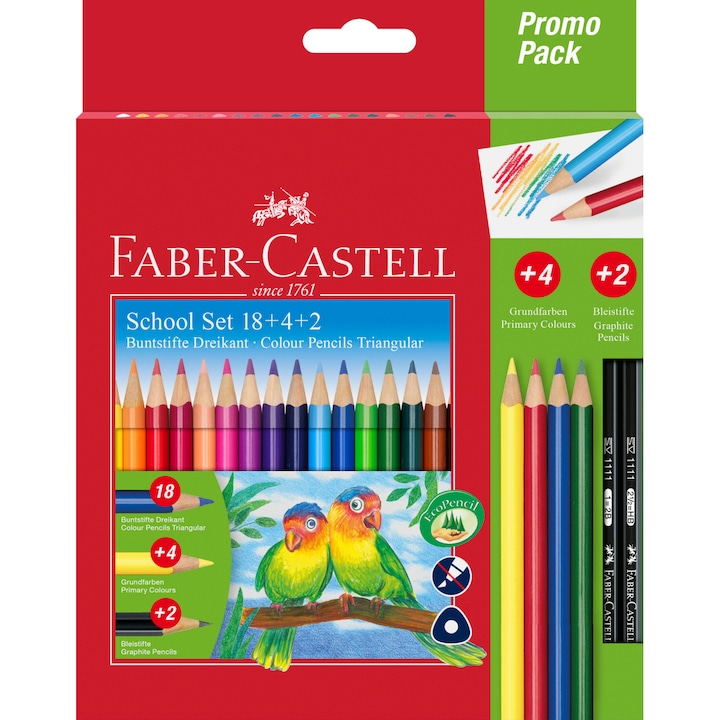 Faber-Castell Színes ceruza, 18+4+2 db