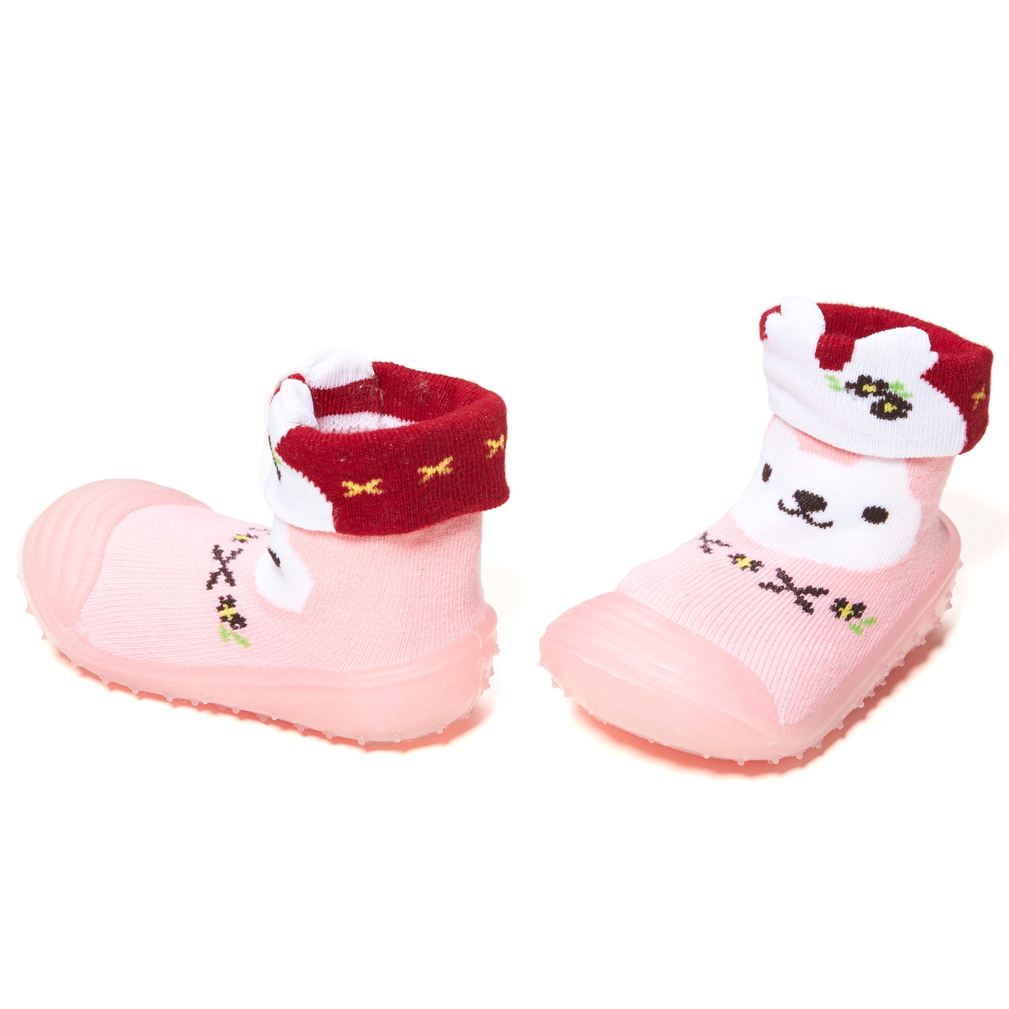 Sosete antiderapante Pink Kitty U-Grow