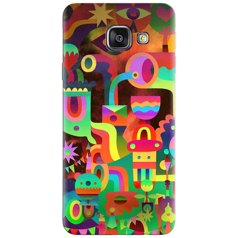 Husa silicon pentru Samsung Galaxy A7 2016, Abstract Colorful Shapes