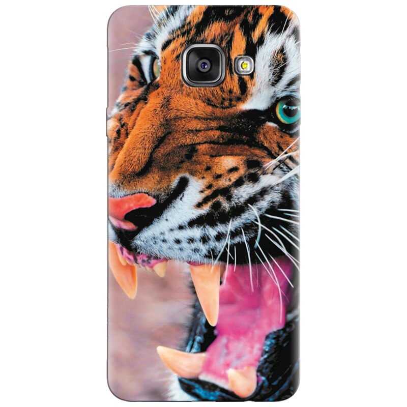 Husa silicon pentru Samsung Galaxy A7 2016, Angry Tiger Teeth Fresh
