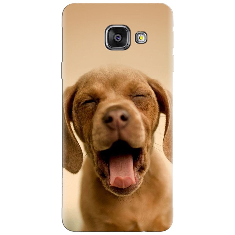 Husa silicon pentru Samsung Galaxy A7 2016, Cute Yawning Puppy