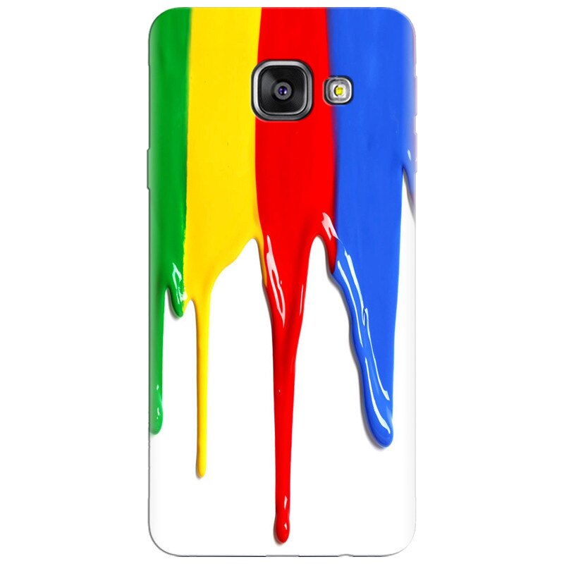 Husa silicon pentru Samsung Galaxy A7 2016, Dripping Colorful Paint