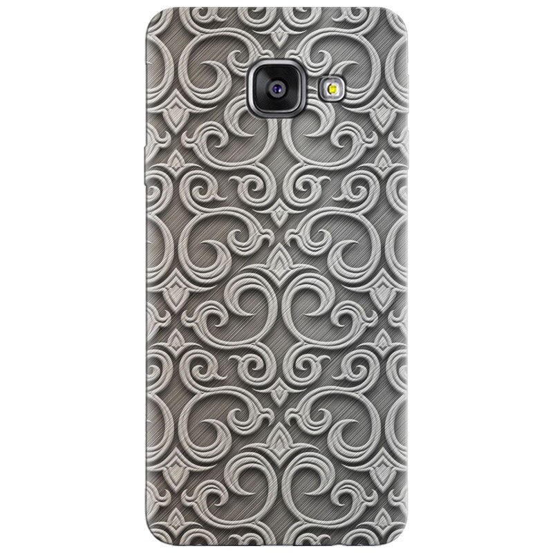 Husa silicon pentru Samsung Galaxy A7 2016, Baroque Silver Pattern