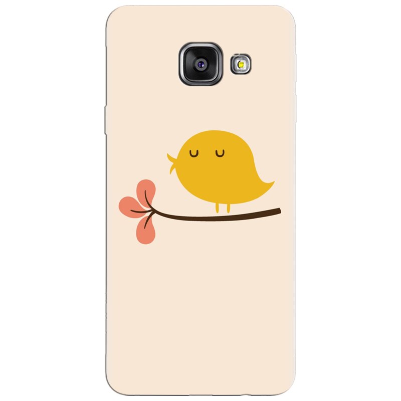 Husa silicon pentru Samsung Galaxy A7 2016, Flat Minimal Cute Bird Illustration