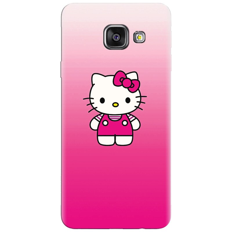 Husa silicon pentru Samsung Galaxy A7 2016, Cute Pink Catty