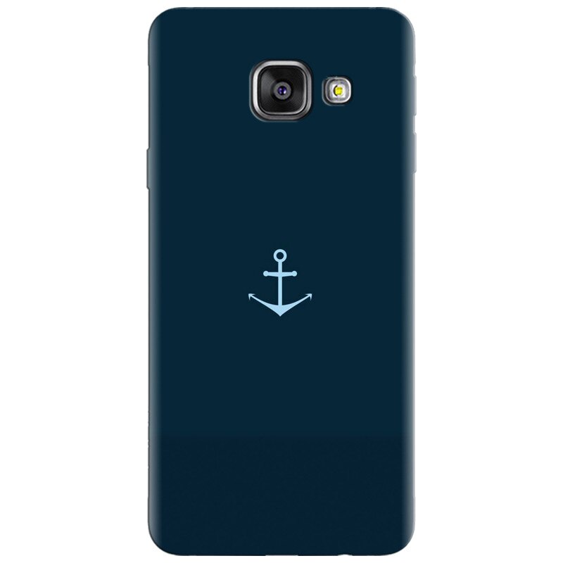 Husa silicon pentru Samsung Galaxy A7 2016, Blue Navy Anchor Illustration Flat