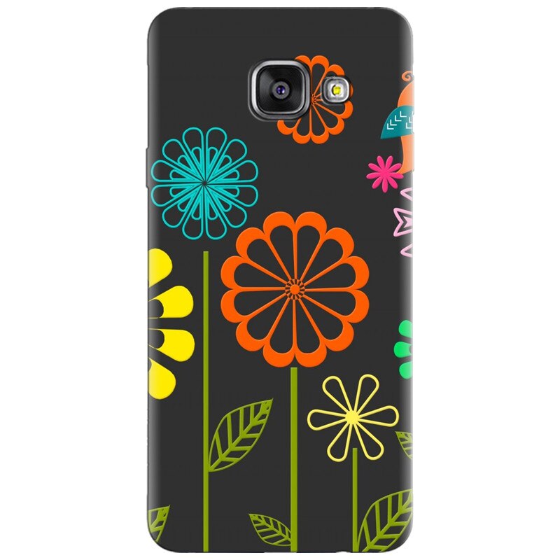 Husa silicon pentru Samsung Galaxy A7 2016, Colorful Spring Birds Flowers Vectors