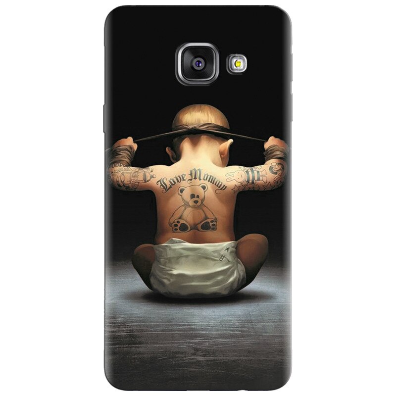 Husa silicon pentru Samsung Galaxy A7 2016, Body Builder Cute Baby Tattoo
