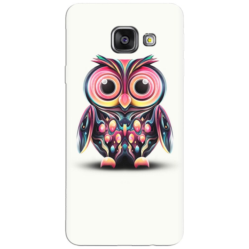 Husa silicon pentru Samsung Galaxy A7 2016, Colorful Owl Illustration
