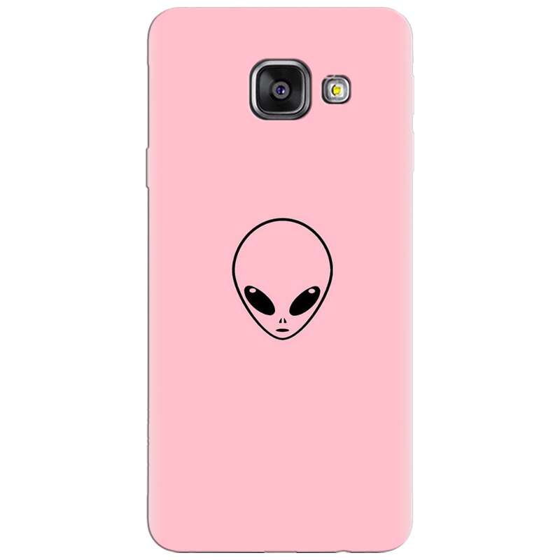 Husa silicon pentru Samsung Galaxy A7 2016, Pink Alien