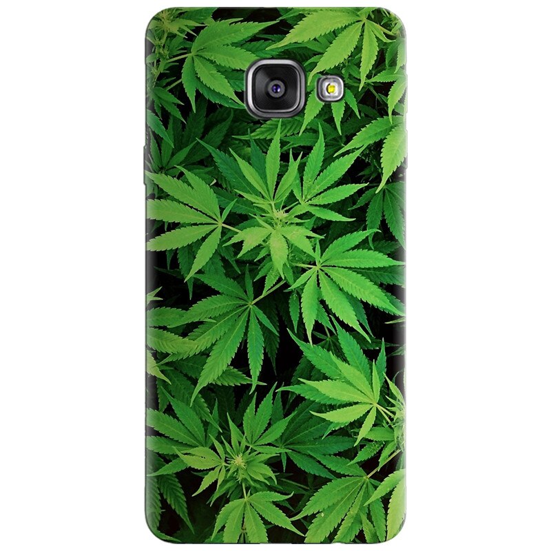 Husa silicon pentru Samsung Galaxy A7 2016, Green Leaf Pattern