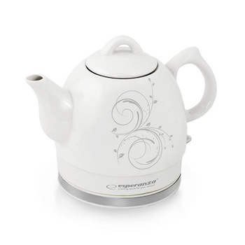 Ceainic electric ceramica 1.2 l, 1350 W exterior emailat design elegant, maner protectie termica, fierbere rapida Ceainic electric ceramica 1.2 l, 1350 W exterior emailat design elegant, maner protectie termica, fierbere rapida